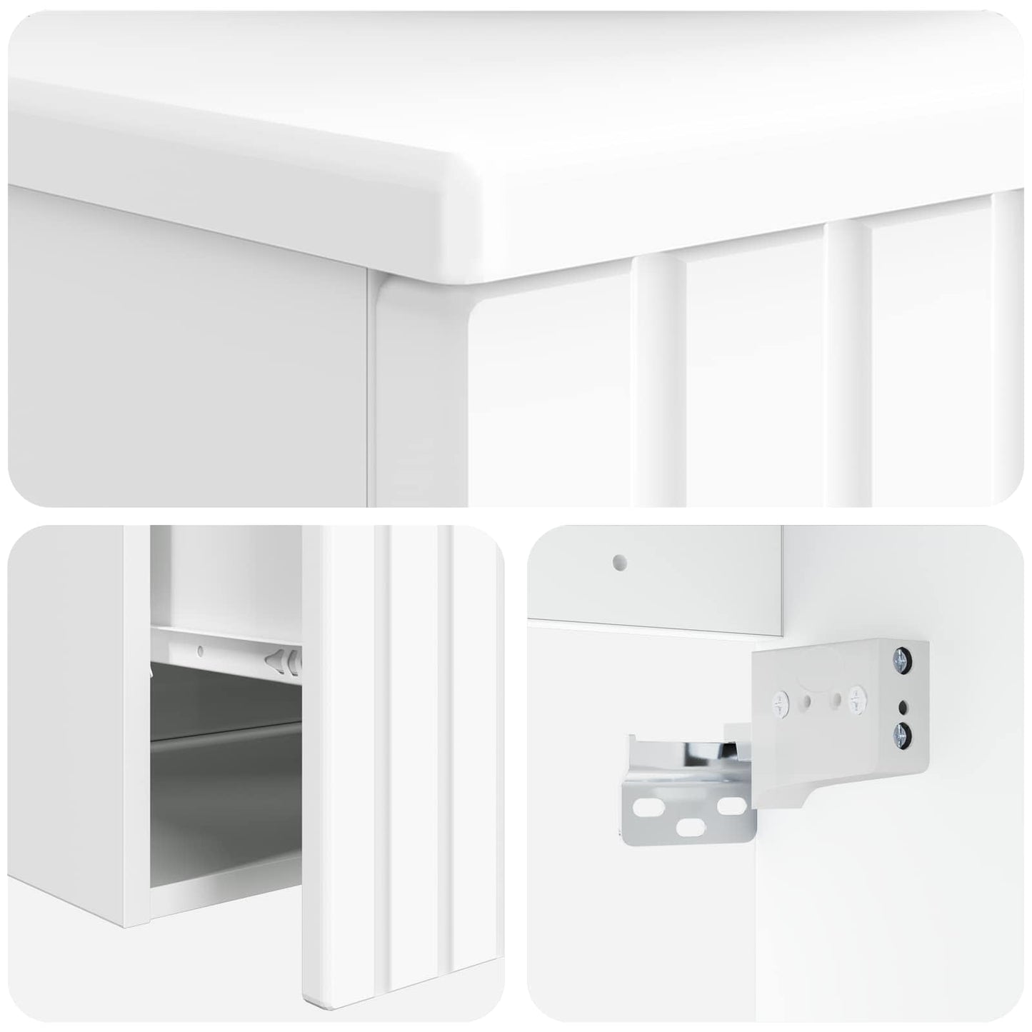 Wall-mounted Sink Vanity High Gloss White 39 x 41 x 62.5 cm