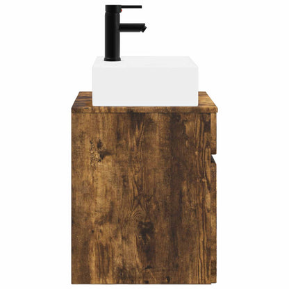 Wall-mounted Sink Vanity Smoked Oak 39 x 41 x 62.5 cm