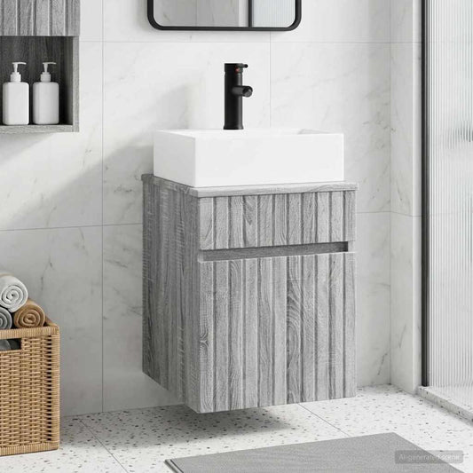 Wall-mounted Sink Vanity Grey Sonoma 39 x 41 x 62.5 cm