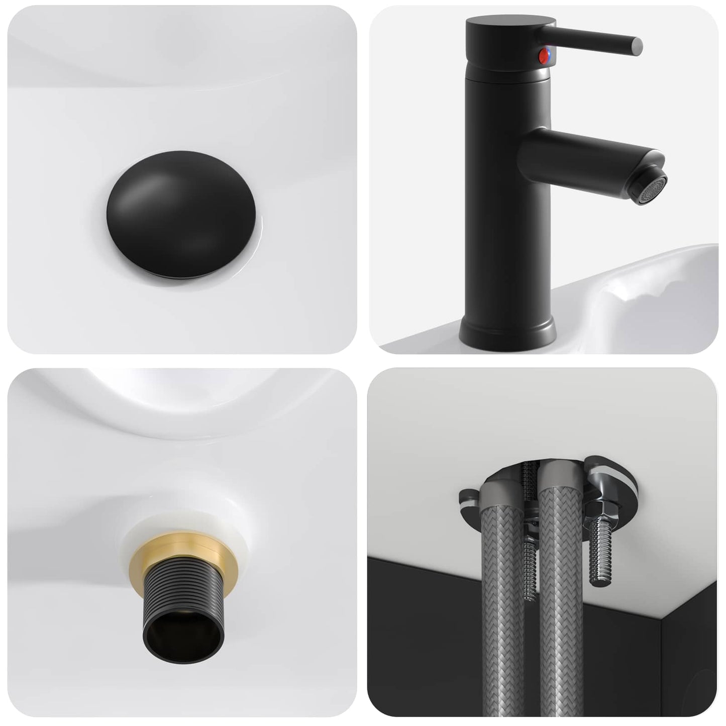 Wall-mounted Sink Vanity Black 49 x 41 x 63 cm Engineered Wood