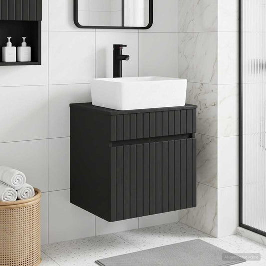 Wall-mounted Sink Vanity Black 49 x 41 x 63 cm Engineered Wood