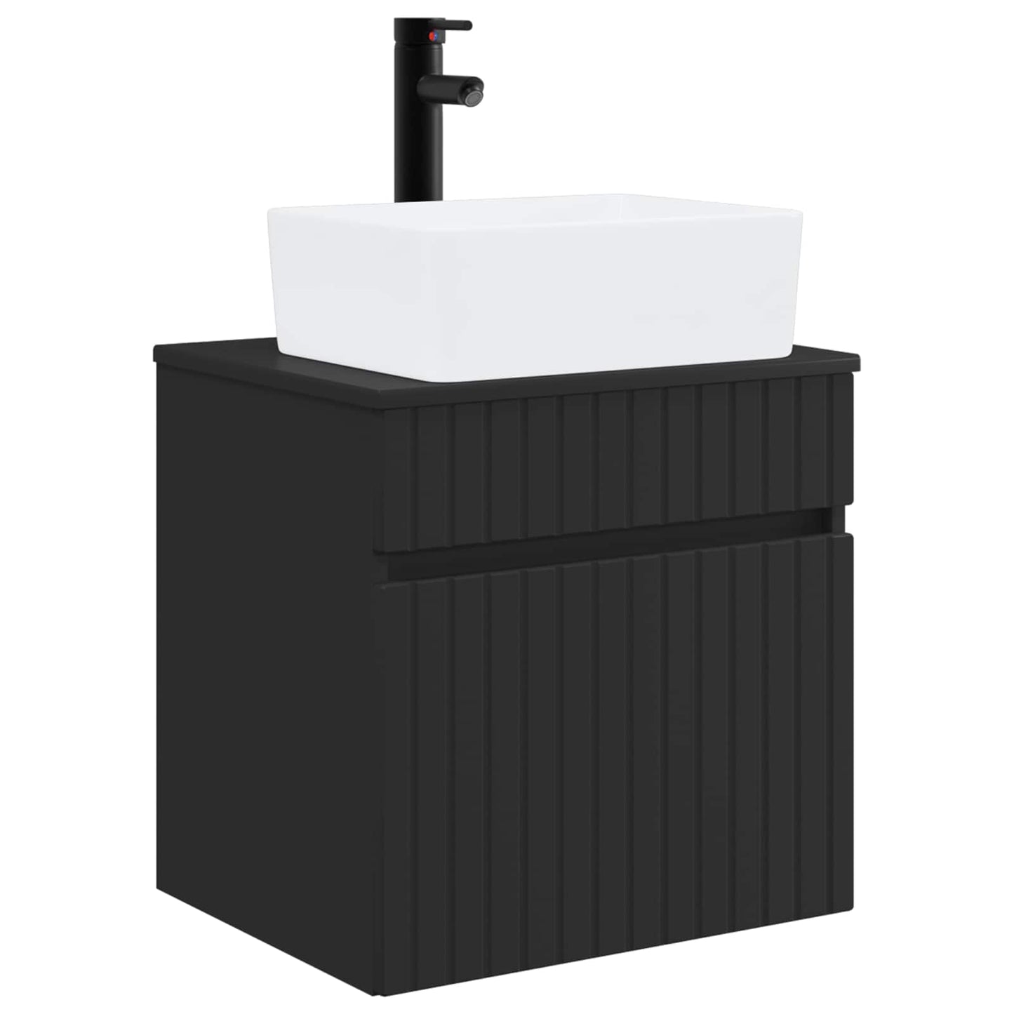 Wall-mounted Sink Vanity Black 49 x 41 x 63 cm Engineered Wood