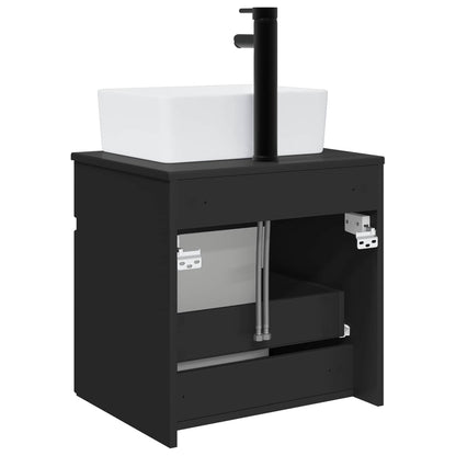 Wall-mounted Sink Vanity Black 49 x 41 x 63 cm Engineered Wood