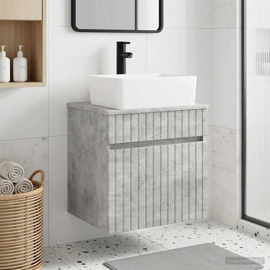 Wall-mounted Sink Vanity Concrete Grey 49 x 41 x 63 cm
