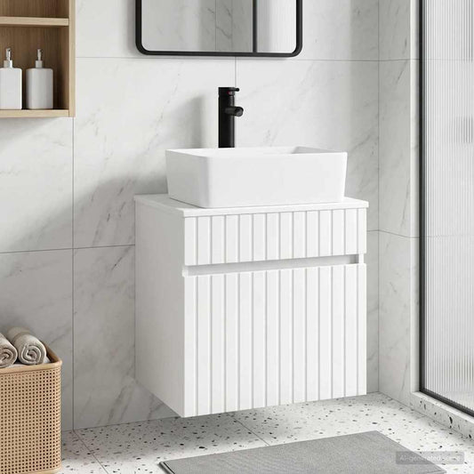Wall-mounted Sink Vanity High Gloss White 49 x 41 x 63 cm