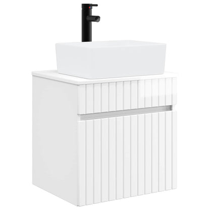 Wall-mounted Sink Vanity High Gloss White 49 x 41 x 63 cm