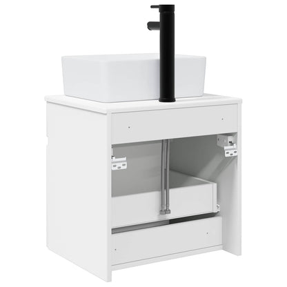 Wall-mounted Sink Vanity High Gloss White 49 x 41 x 63 cm