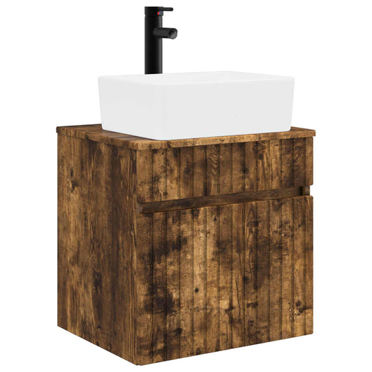 Wall-mounted Sink Vanity Smoked Oak 49 x 41 x 63 cm