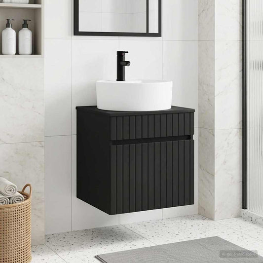 Wall-mounted Sink Vanity Black 49 x 44.5 x 65 cm
