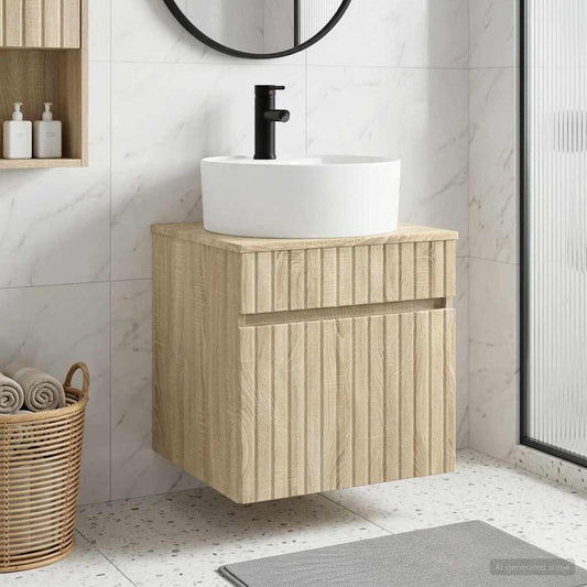 Wall-mounted Sink Vanity Sonoma Oak 49 x 44.5 x 65 cm