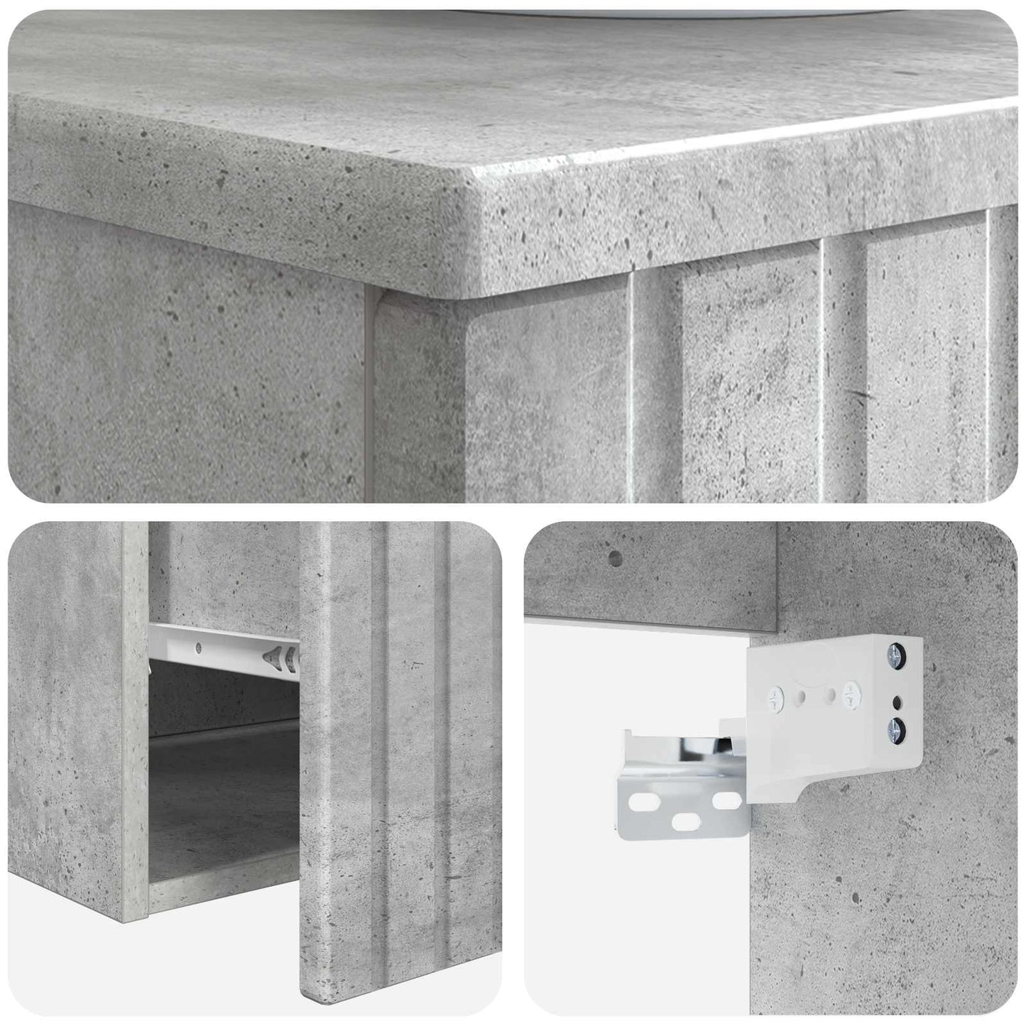 Wall-mounted Sink Vanity Concrete Grey 49 x 44.5 x 65 cm