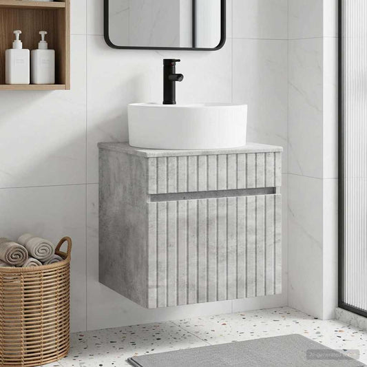 Wall-mounted Sink Vanity Concrete Grey 49 x 44.5 x 65 cm