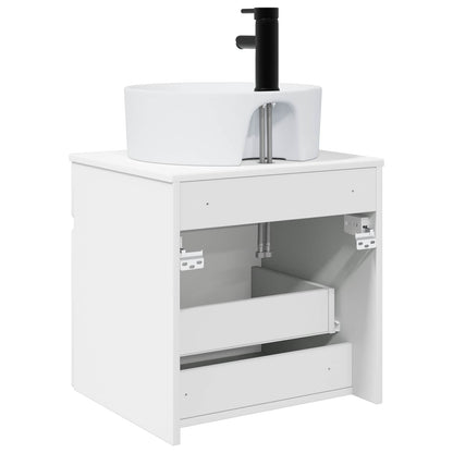 Wall-mounted Sink Vanity High Gloss White 49 x 44.5 x 65 cm
