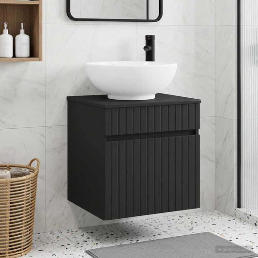 Wall-mounted Sink Vanity Black 49 x 44.5 x 66.5 cm