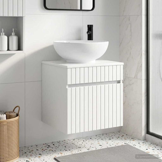 Wall-mounted Sink Vanity High Gloss White 49 x 44.5 x 66.5 cm