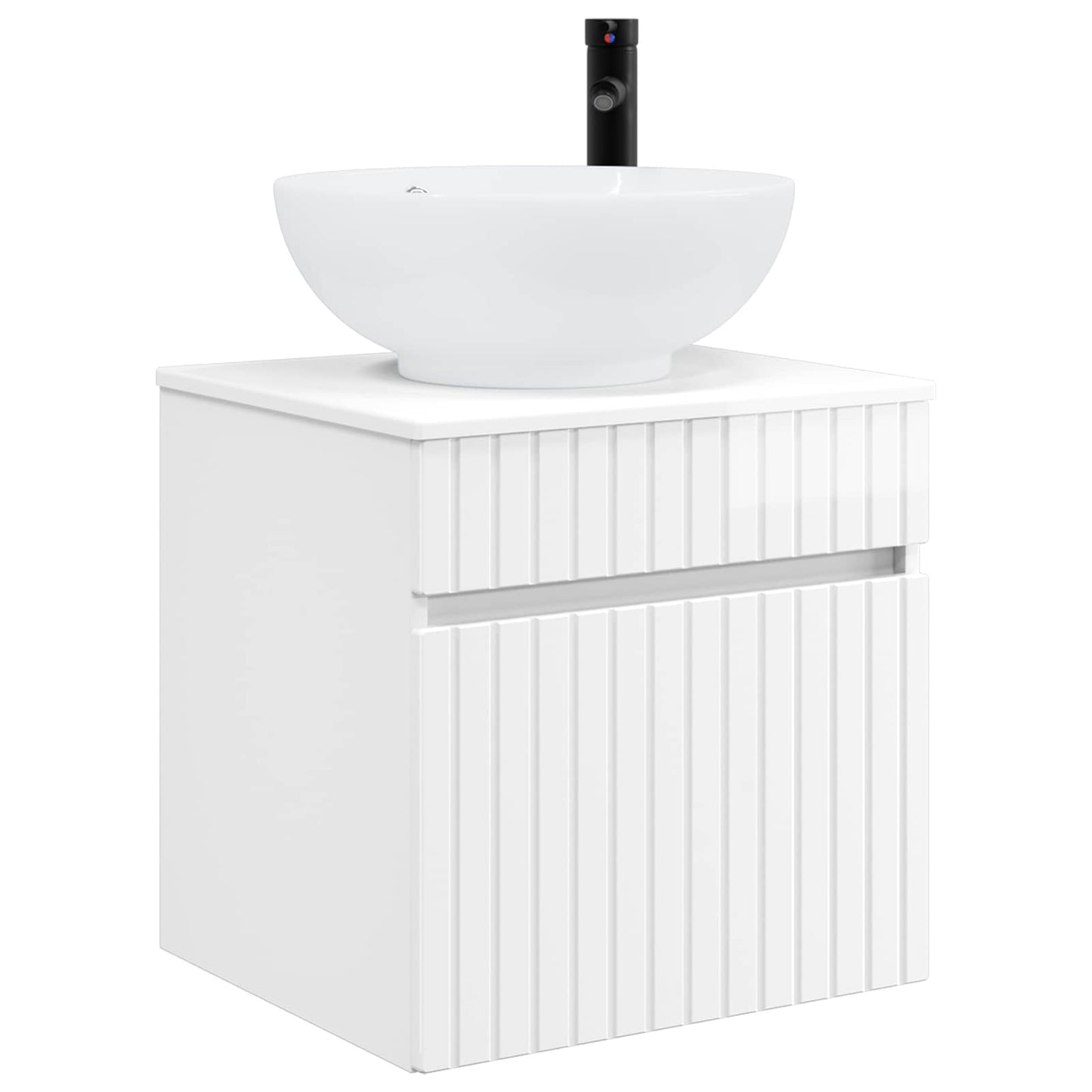 Wall-mounted Sink Vanity High Gloss White 49 x 44.5 x 66.5 cm