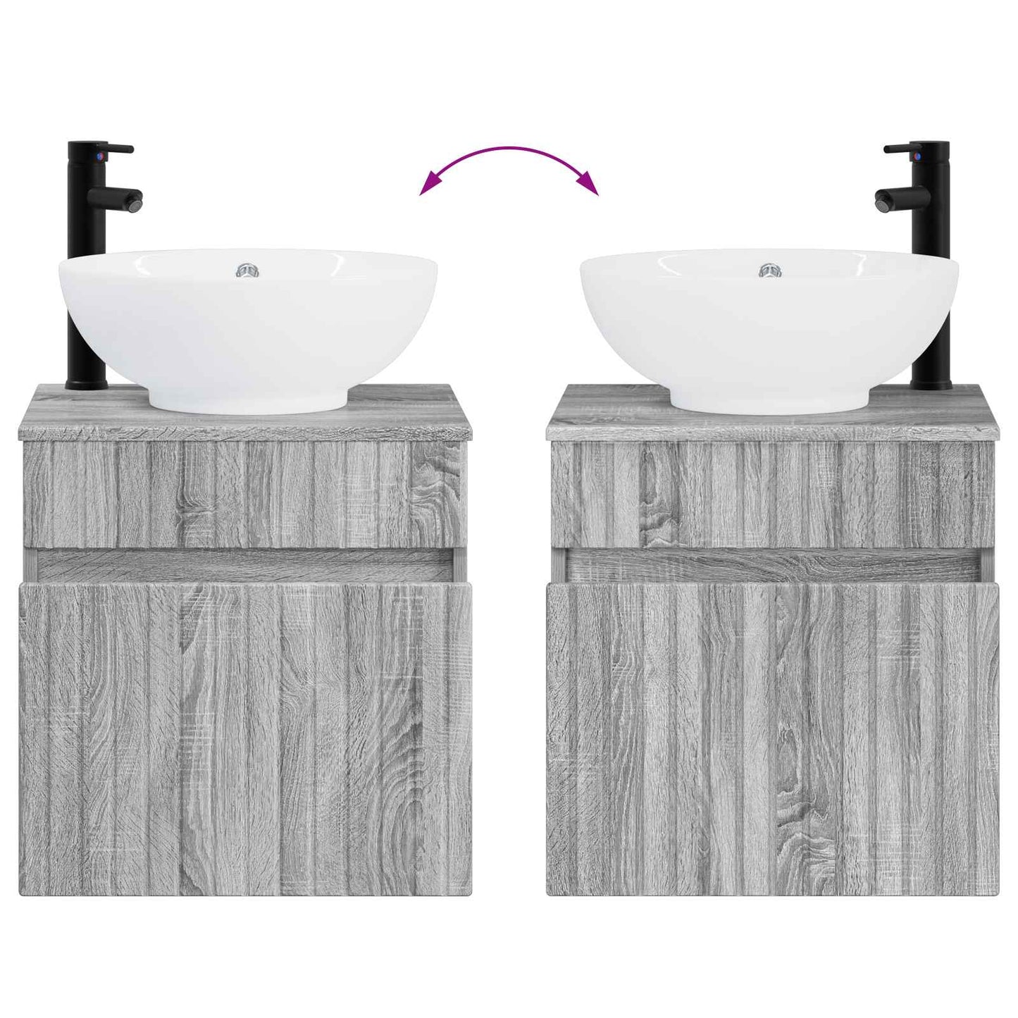 Wall-mounted Sink Vanity Grey Sonoma 49 x 44.5 x 66.5 cm