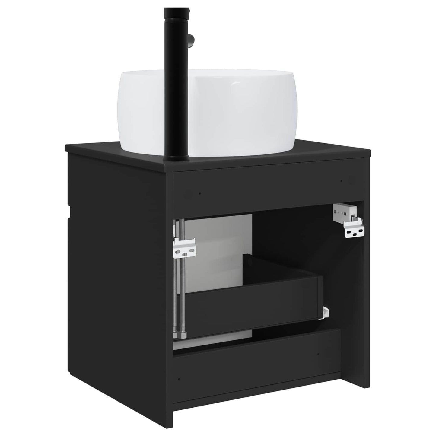 Wall-mounted Sink Vanity Black 49 x 44.5 x 66 cm