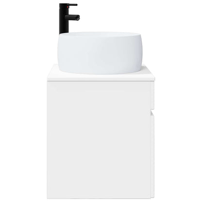 Wall-mounted Sink Vanity High Gloss White 49 x 44.5 x 66 cm