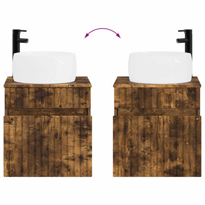 Wall-mounted Sink Vanity Smoked Oak 49 x 44.5 x 66 cm