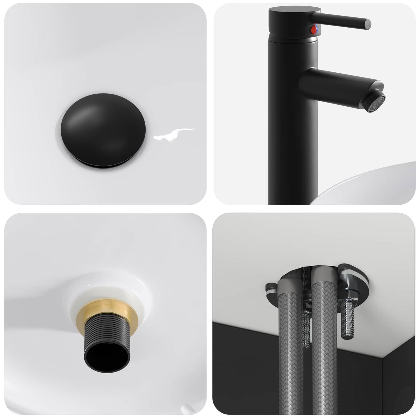 Wall-mounted Sink Vanity Black 49 x 44.5 x 65.5 cm