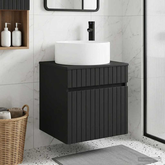 Wall-mounted Sink Vanity Black 49 x 44.5 x 65.5 cm