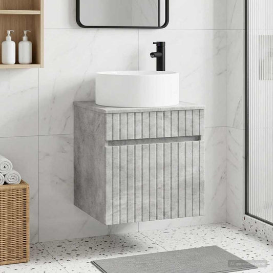 Wall-mounted Sink Vanity Concrete Grey 49 x 44.5 x 65.5 cm