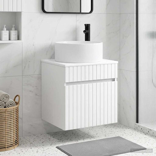 Wall-mounted Sink Vanity High Gloss White 49 x 44.5 x 65.5 cm