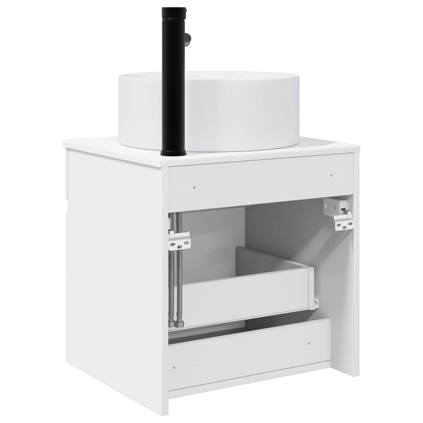 Wall-mounted Sink Vanity High Gloss White 49 x 44.5 x 65.5 cm