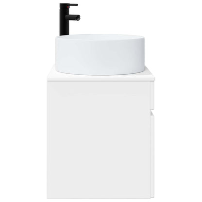Wall-mounted Sink Vanity High Gloss White 49 x 44.5 x 65.5 cm