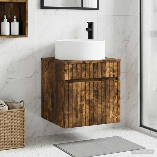 Wall-mounted Sink Vanity Smoked Oak 49 x 44.5 x 65.5 cm