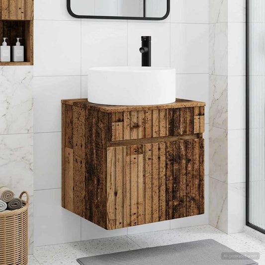 Wall-mounted Sink Vanity Old Wood 49 x 44.5 x 65.5 cm