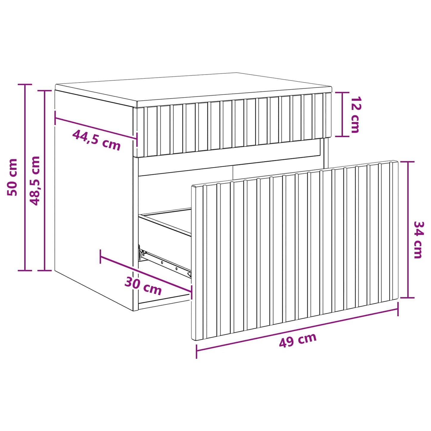 Wall-mounted Bathroom Cabinet Concrete Grey 59 x 44.5 x 50 cm
