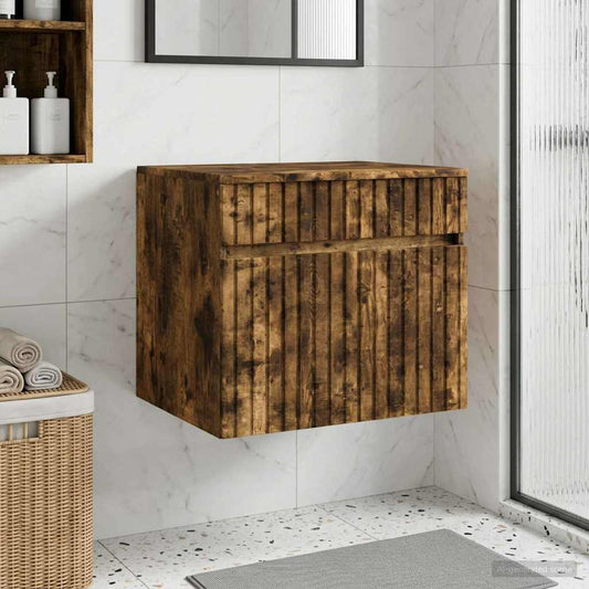 Wall-mounted Bathroom Cabinet Smoked Oak 59 x 44.5 x 50 cm