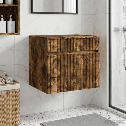 Wall-mounted Bathroom Cabinet Smoked Oak 59 x 44.5 x 50 cm
