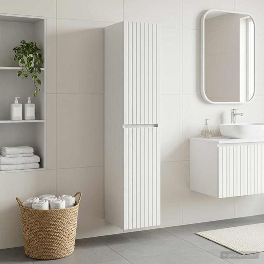 Wall-mounted Bathroom Cabinet White 33 x 34.5 x 160 cm