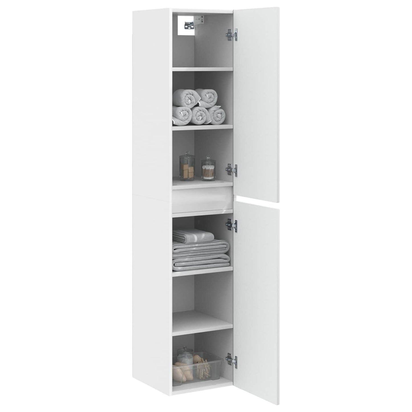 Wall-mounted Bathroom Cabinet White 33 x 34.5 x 160 cm