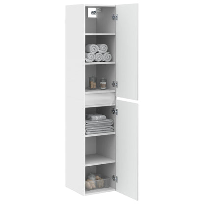 Wall-mounted Bathroom Cabinet White 33 x 34.5 x 160 cm