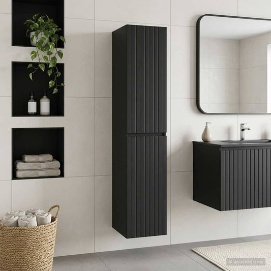 Wall-mounted Bathroom Cabinet Black 33 x 34.5 x 160 cm