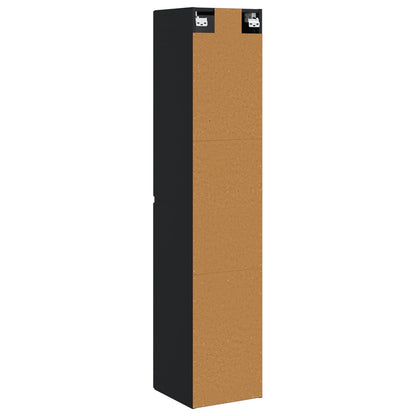 Wall-mounted Bathroom Cabinet Black 33 x 34.5 x 160 cm