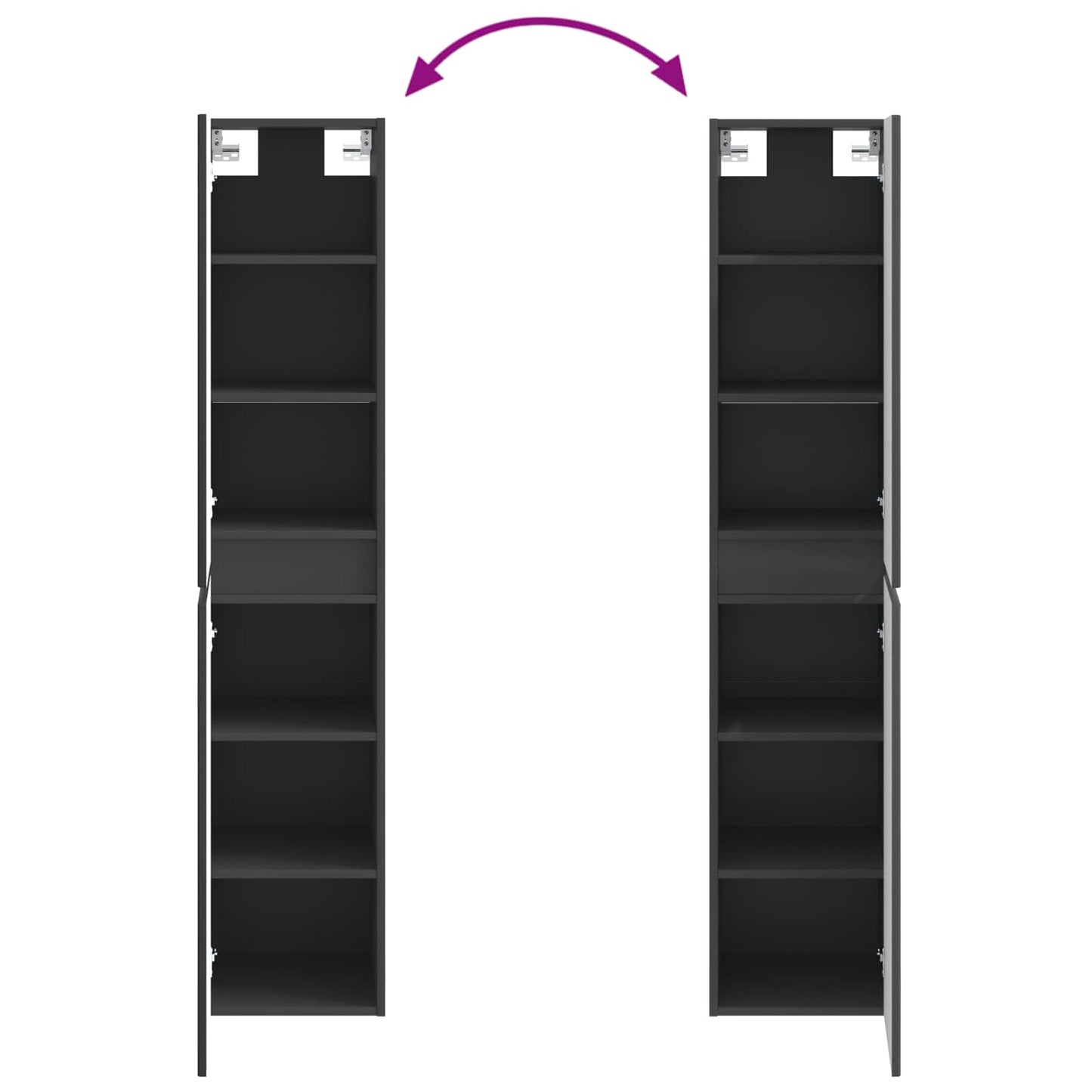 Wall-mounted Bathroom Cabinet Black 33 x 34.5 x 160 cm