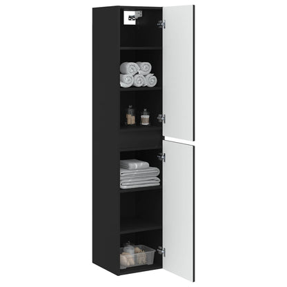 Wall-mounted Bathroom Cabinet Black 33 x 34.5 x 160 cm