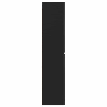 Wall-mounted Bathroom Cabinet Black 33 x 34.5 x 160 cm