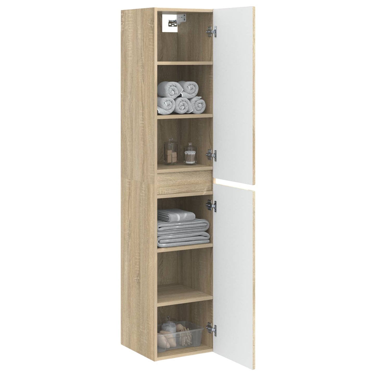 Wall-mounted Bathroom Cabinet Sonoma Oak 33 x 34.5 x 160 cm