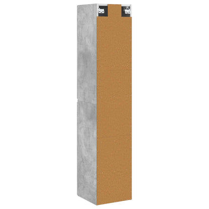 Wall-mounted Bathroom Cabinet Concrete Grey 33 x 34.5 x 160 cm
