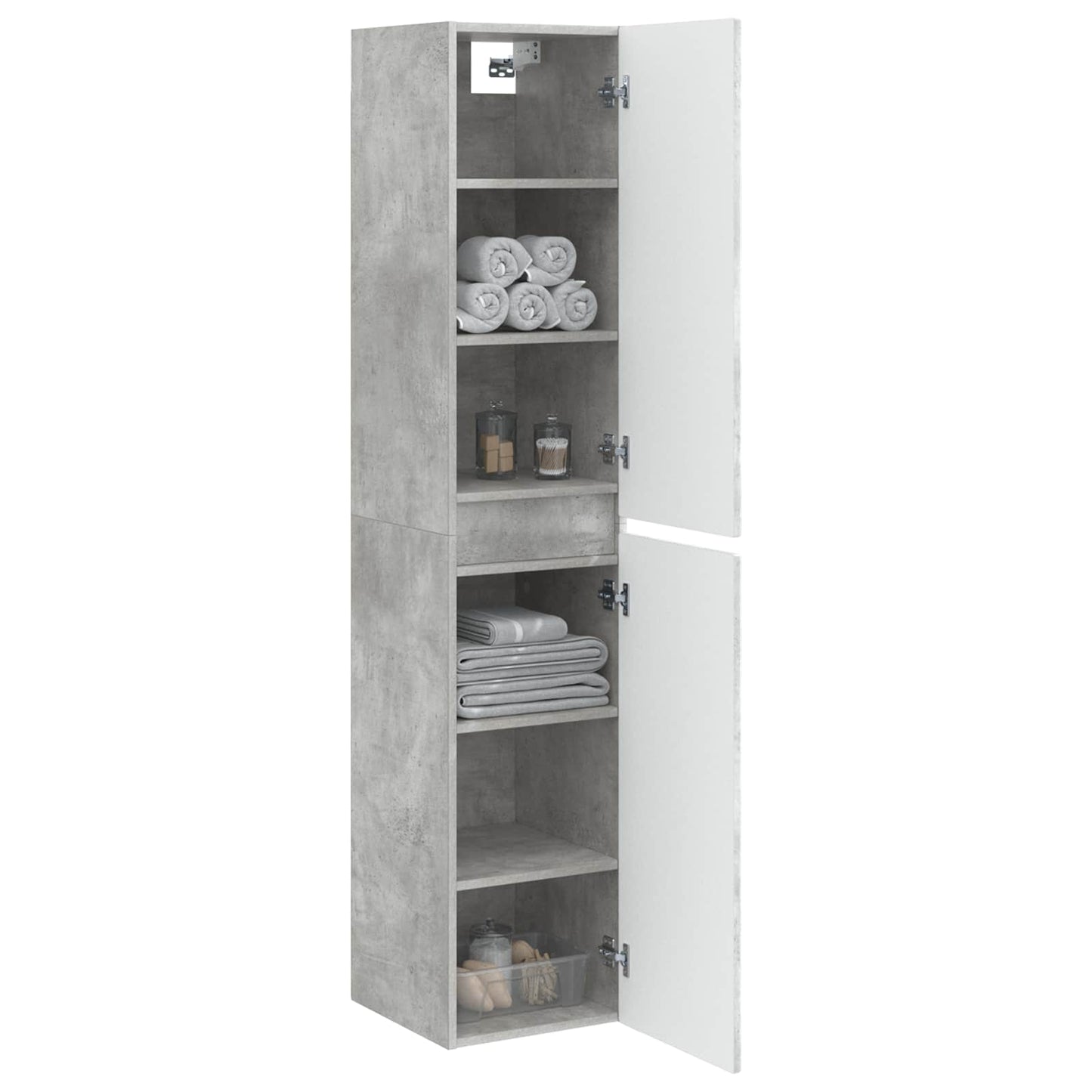 Wall-mounted Bathroom Cabinet Concrete Grey 33 x 34.5 x 160 cm
