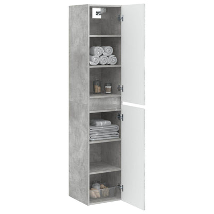 Wall-mounted Bathroom Cabinet Concrete Grey 33 x 34.5 x 160 cm