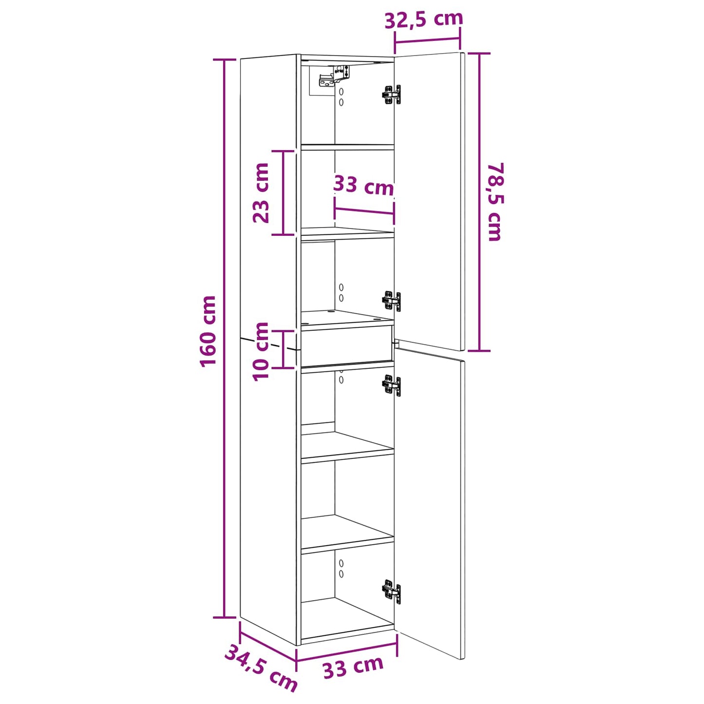 Wall-mounted Bathroom Cabinet High Gloss White