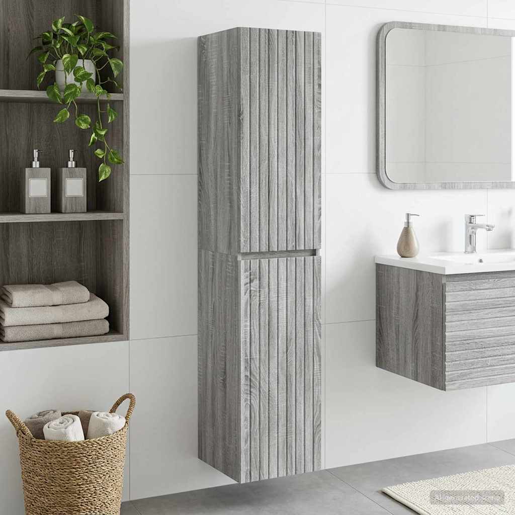 Wall-mounted Bathroom Cabinet Grey Sonoma 33 x 34.5 x 160 cm