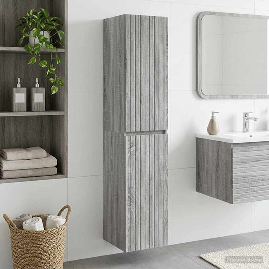 Wall-mounted Bathroom Cabinet Grey Sonoma 33 x 34.5 x 160 cm